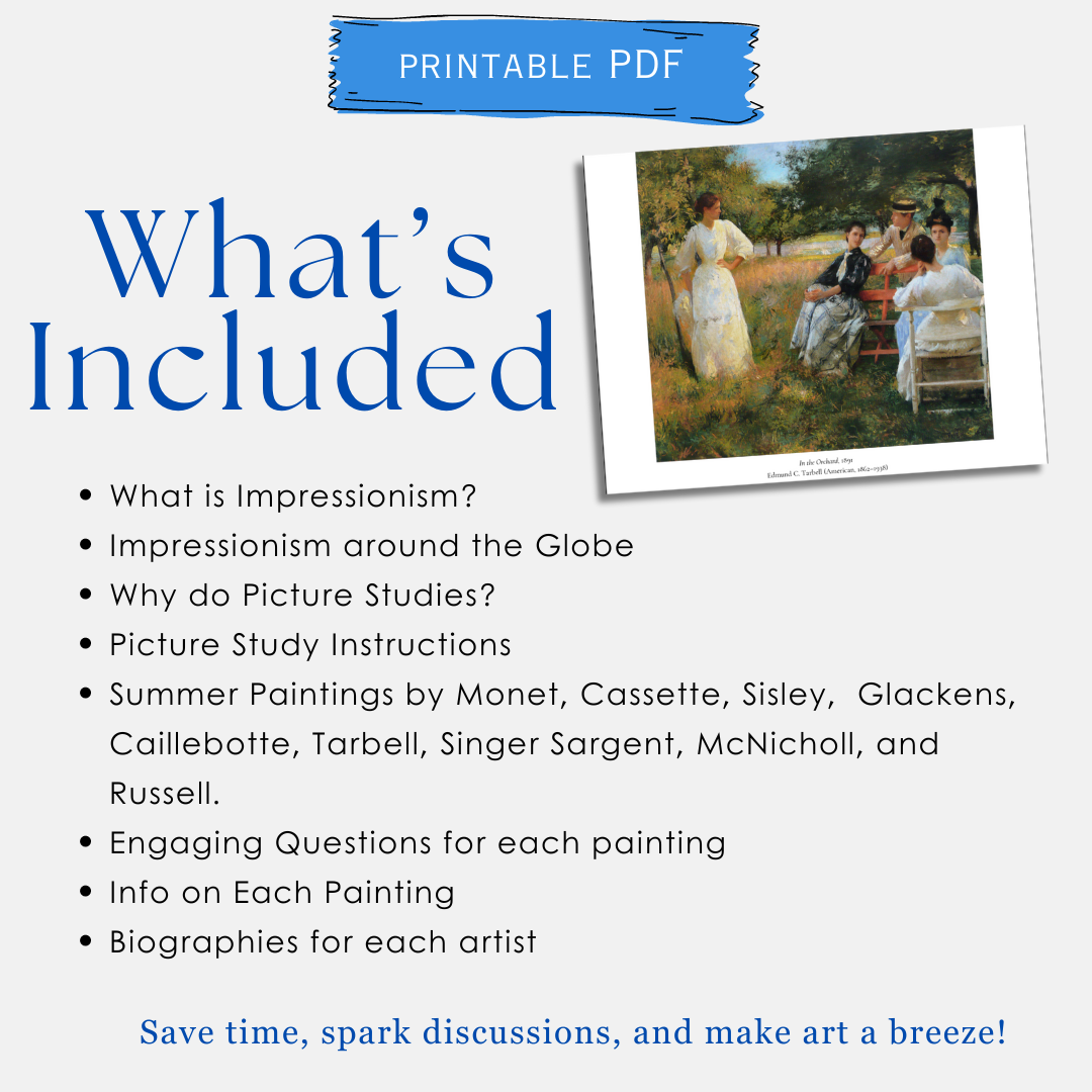 Summer Impressionist Picture Study + Printable Art