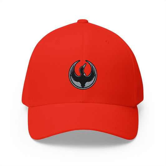 Minnesota Rebel Loon Structured Cap | Embroidered Resistance Symbol Baseball Hat | Fitted Stretch Band | 100% Profits to ACLU MN & Second Harvest Heartland