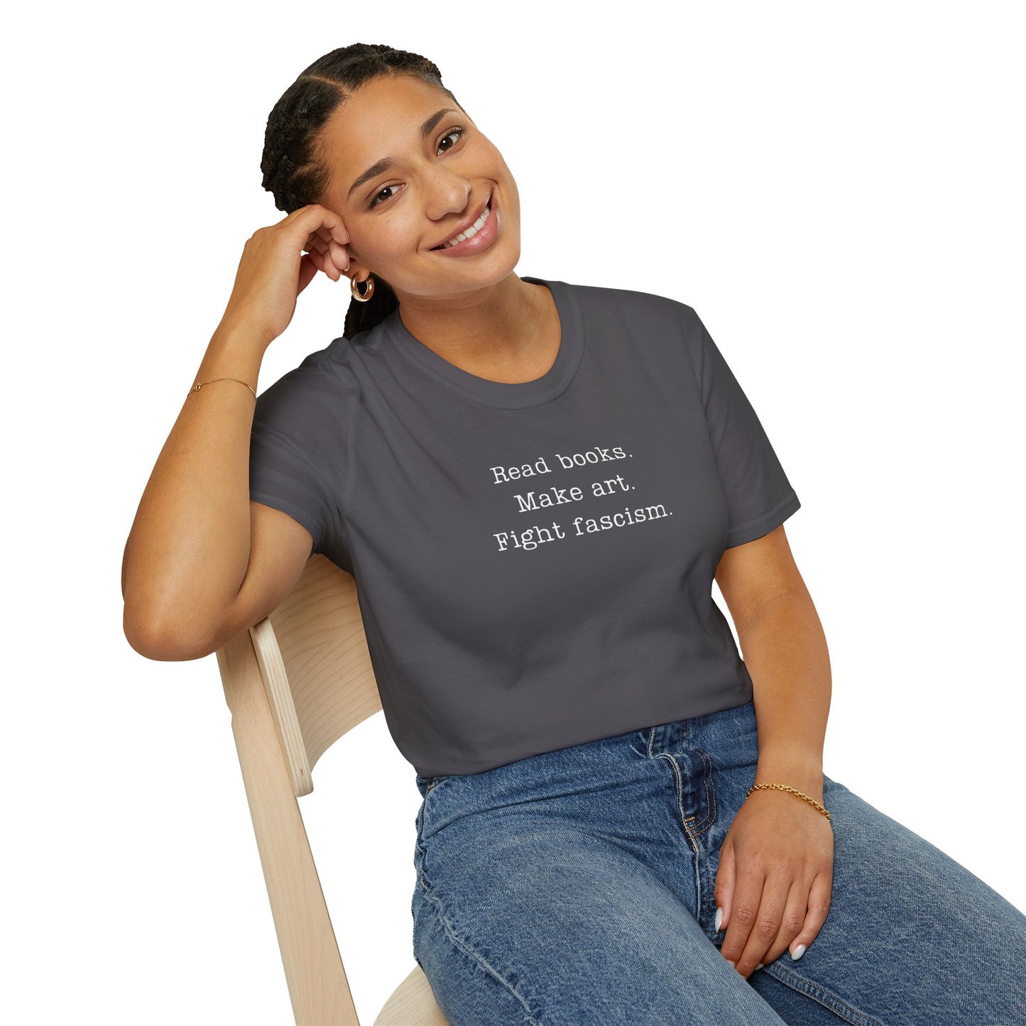 Read Books Make Art Fight Fascism T-Shirt  | Creative Resistance |  ACLU Donation
