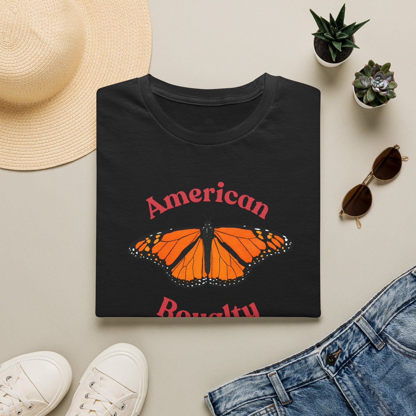 American Royalty Monarch Butterfly T-Shirt | No Kings Protest Tee | ACLU Donation