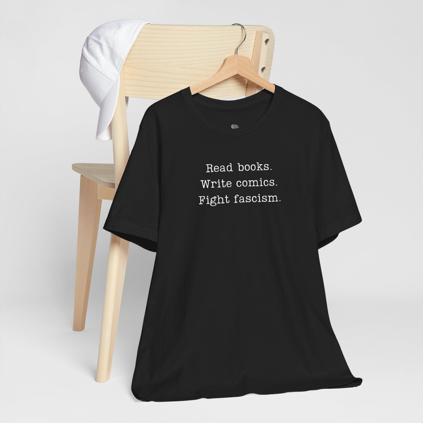 Read Books Write Comics Fight Fascism T-Shirt | Anti-Fascist Activist Tee | Literary Resistance |  ACLU Donation