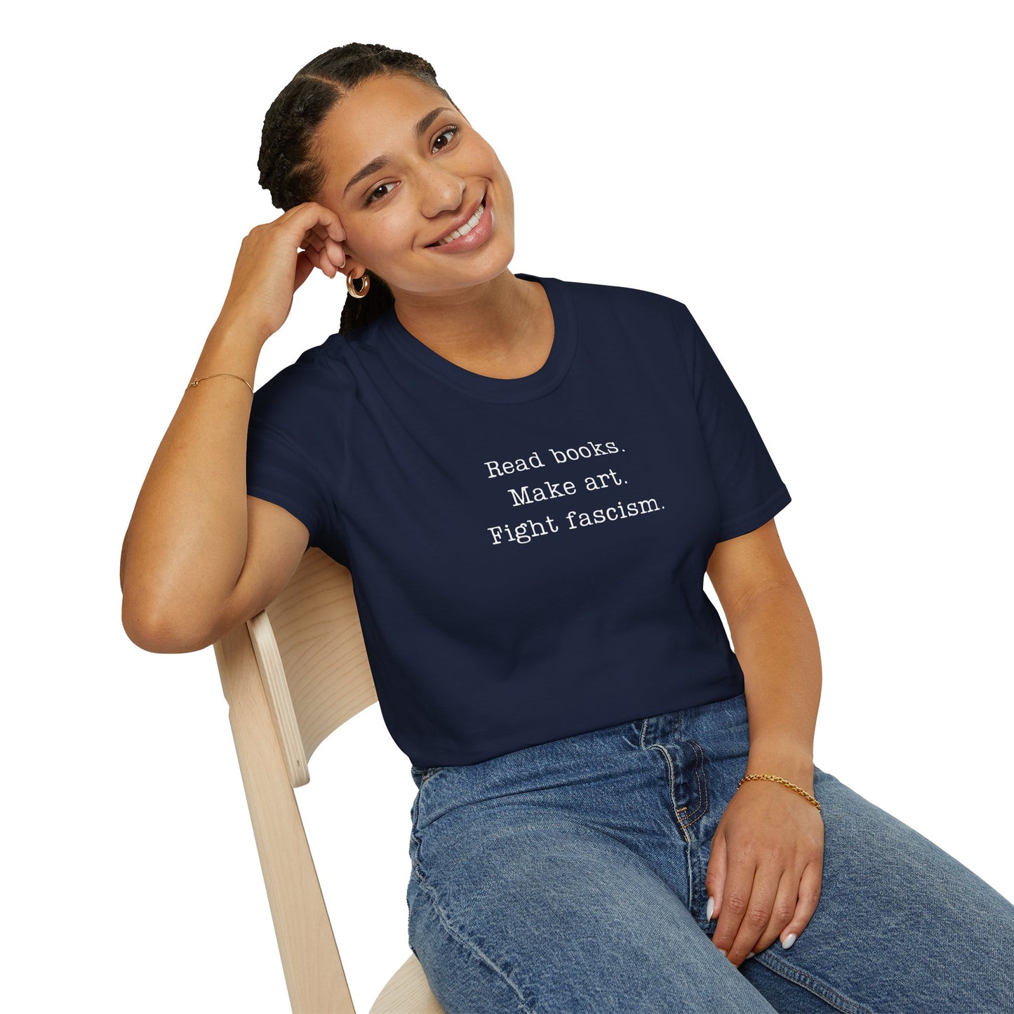 Read Books Make Art Fight Fascism T-Shirt  | Creative Resistance |  ACLU Donation