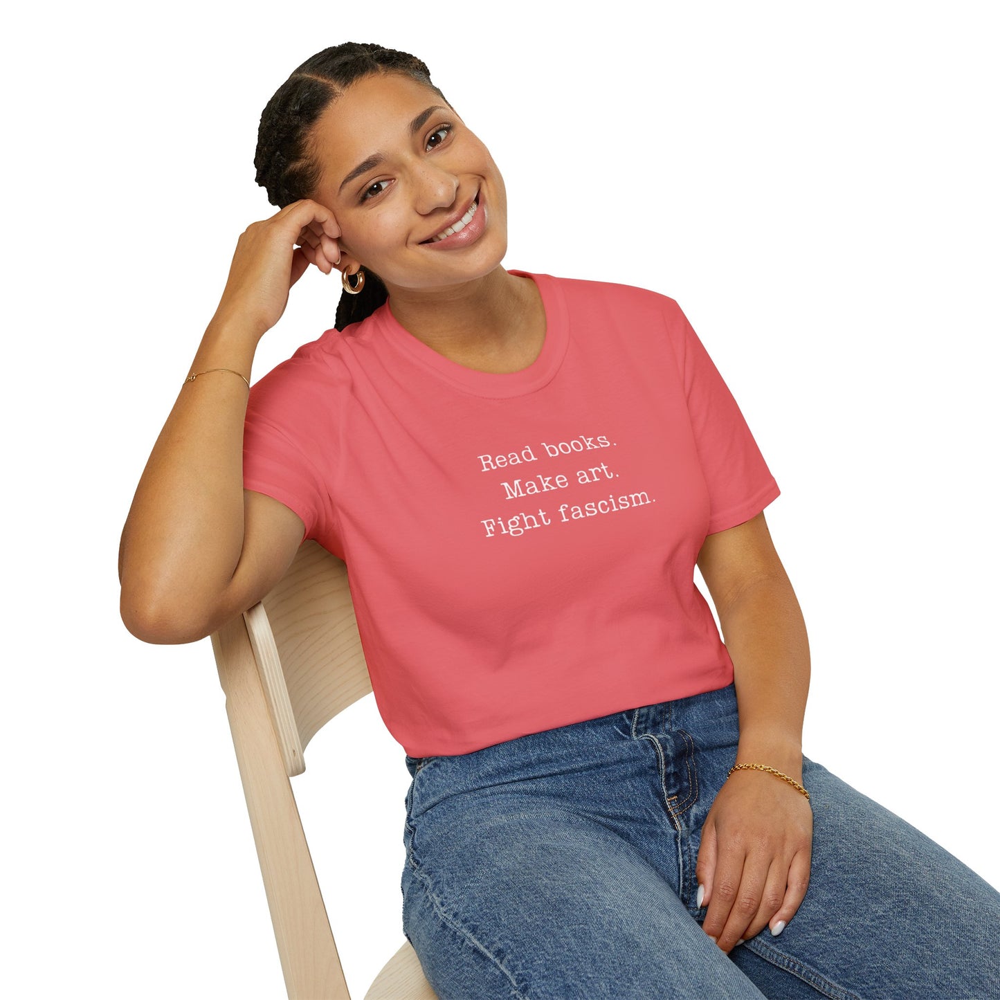 Read Books Make Art Fight Fascism T-Shirt  | Creative Resistance |  ACLU Donation