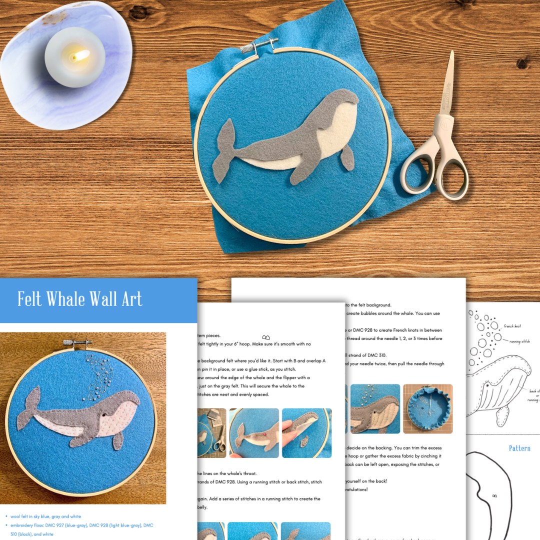 Felt Whale Wall Art Sewing Tutorial PDF