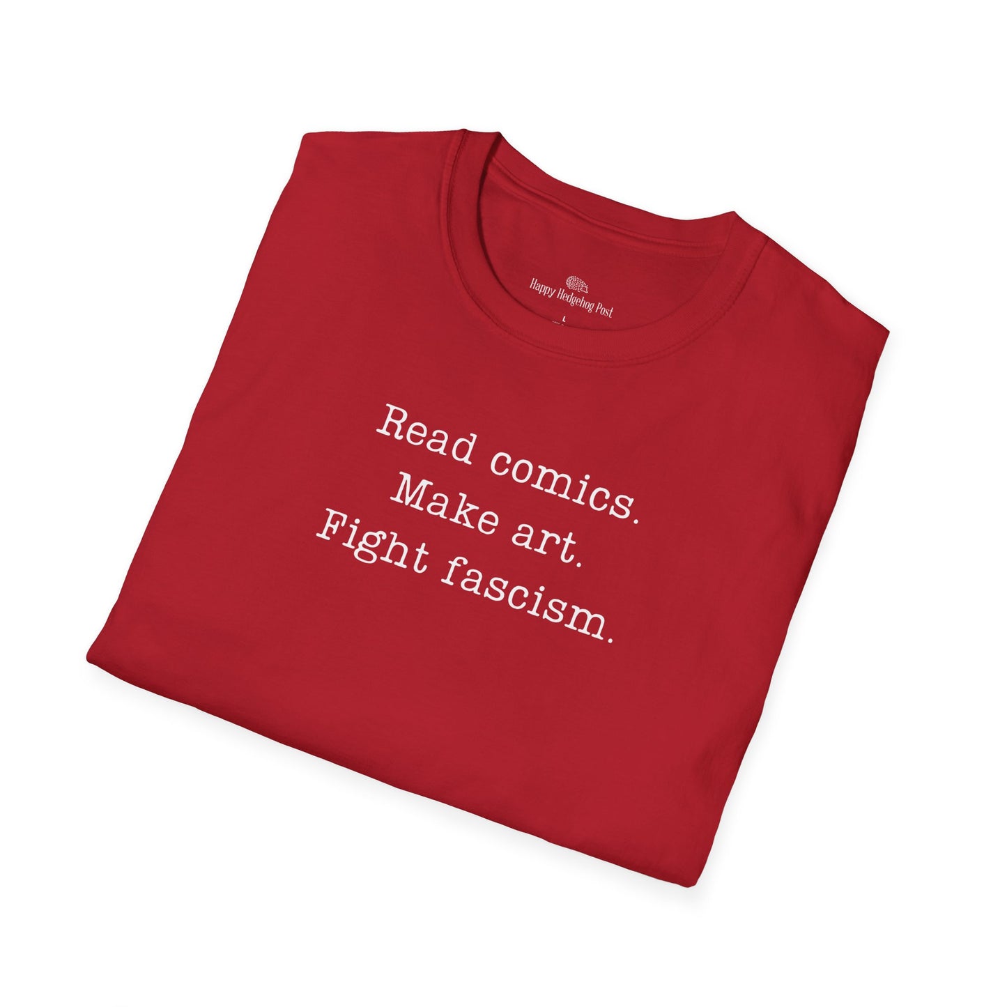 Read Comics Fight Fascism T-Shirt | Anti-Fascist Activist Tee | Comic Book Resistance | ACLU Donation