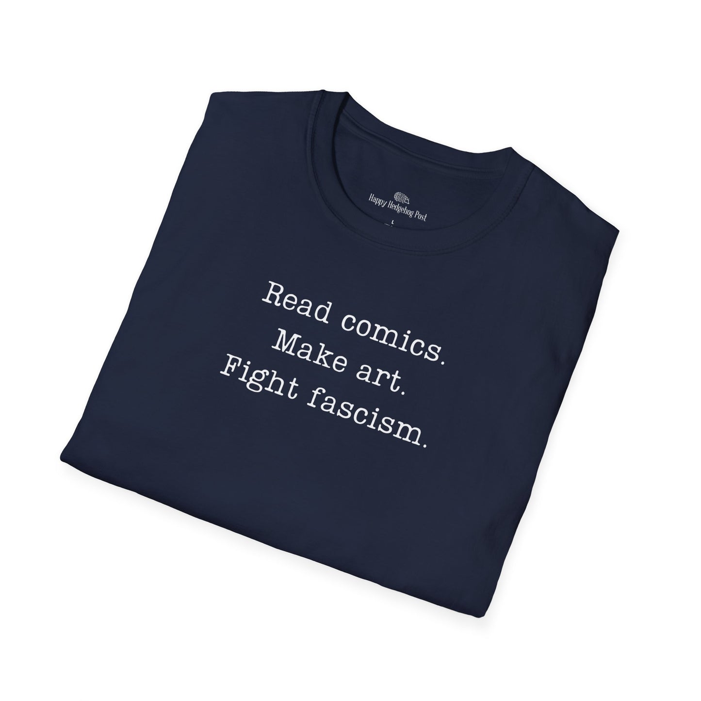 Read Comics Fight Fascism T-Shirt | Anti-Fascist Activist Tee | Comic Book Resistance | ACLU Donation