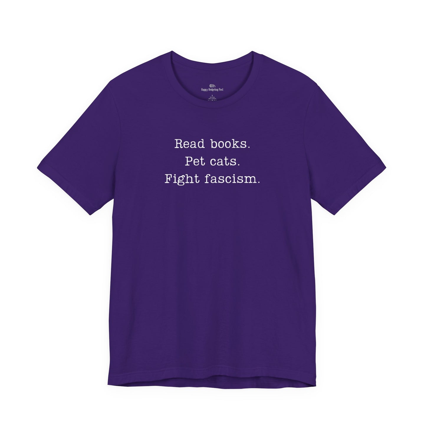 Read Books Pet Cats Fight Fascism T-Shirt | Anti-Fascist Activist Tee | Cat Lover Resistance | ACLU Donation