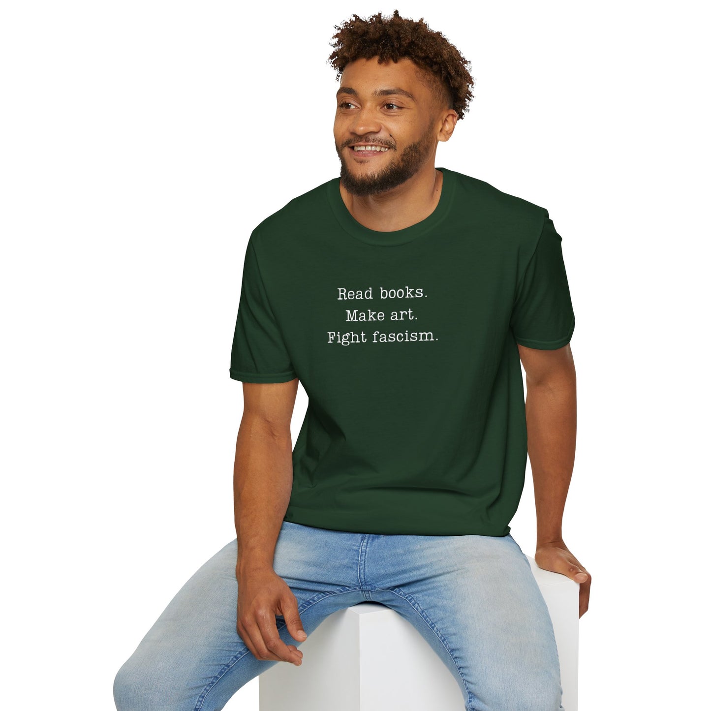 Read Books Make Art Fight Fascism T-Shirt  | Creative Resistance |  ACLU Donation