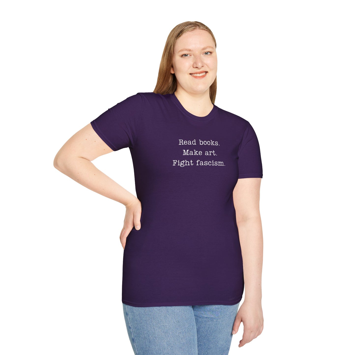 Read Books Make Art Fight Fascism T-Shirt  | Creative Resistance |  ACLU Donation