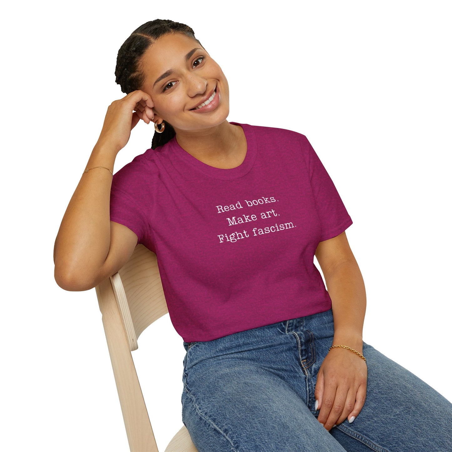Read Books Make Art Fight Fascism T-Shirt  | Creative Resistance |  ACLU Donation