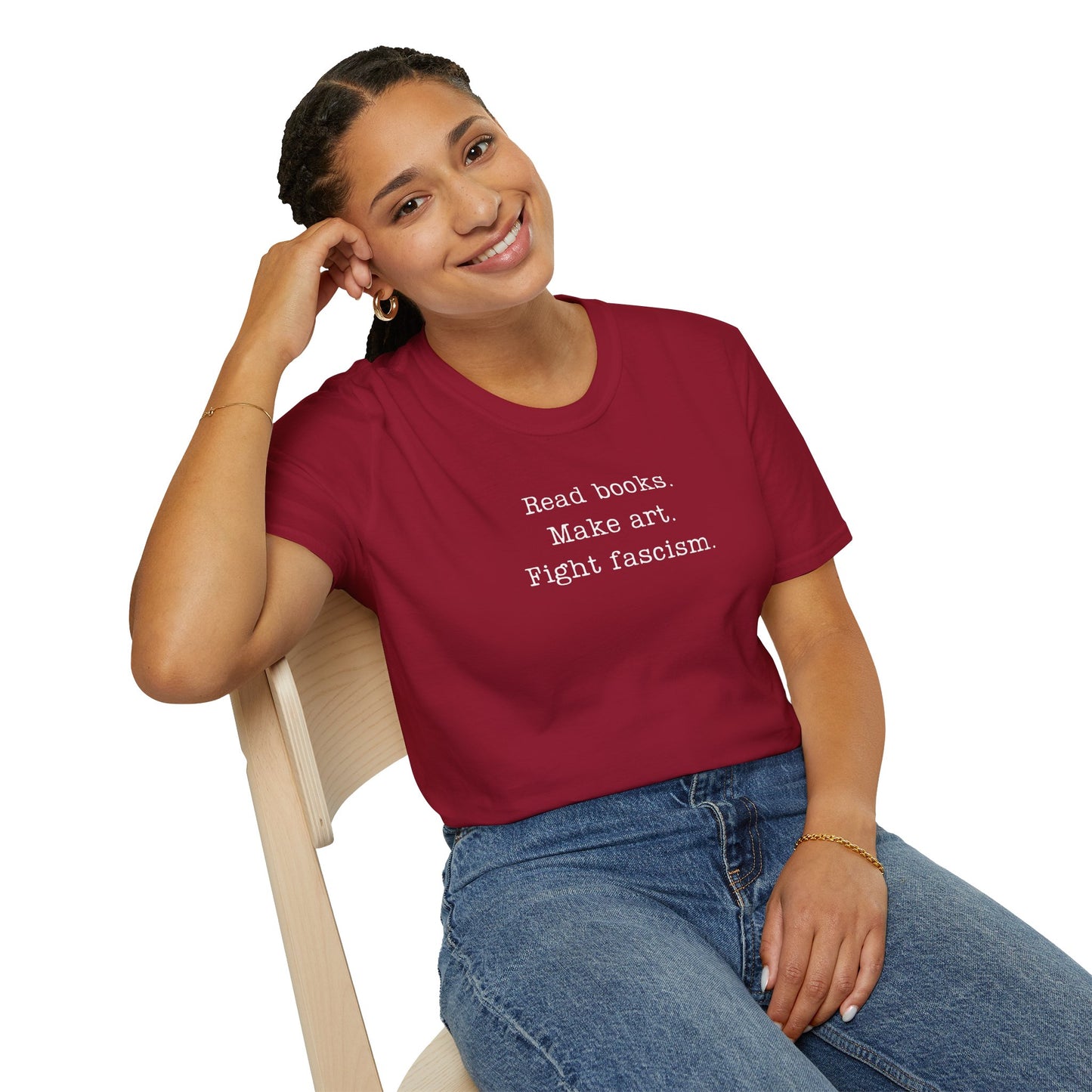 Read Books Make Art Fight Fascism T-Shirt  | Creative Resistance |  ACLU Donation