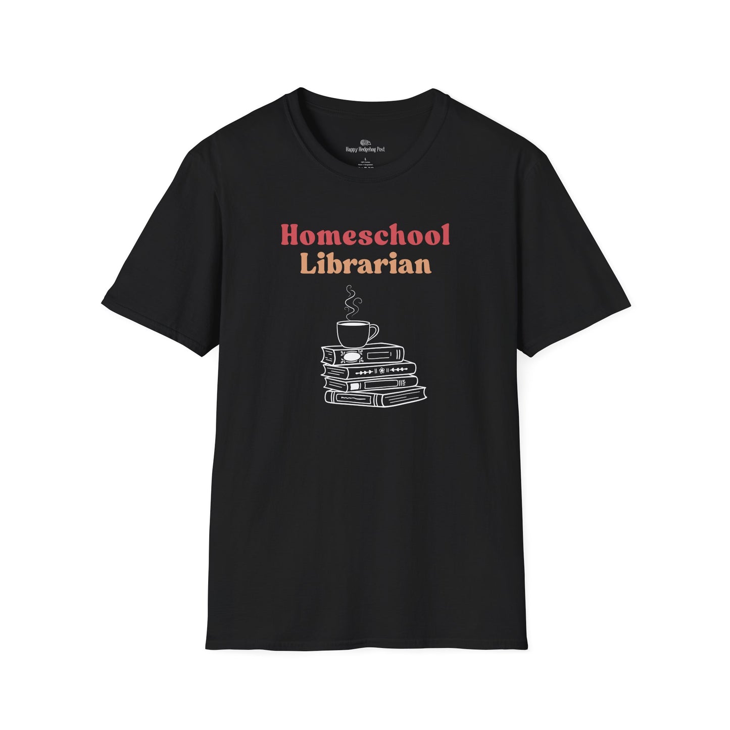 Homeschool Librarian T-Shirt | Book Stack Coffee Mug Design  |  ACLU Donation