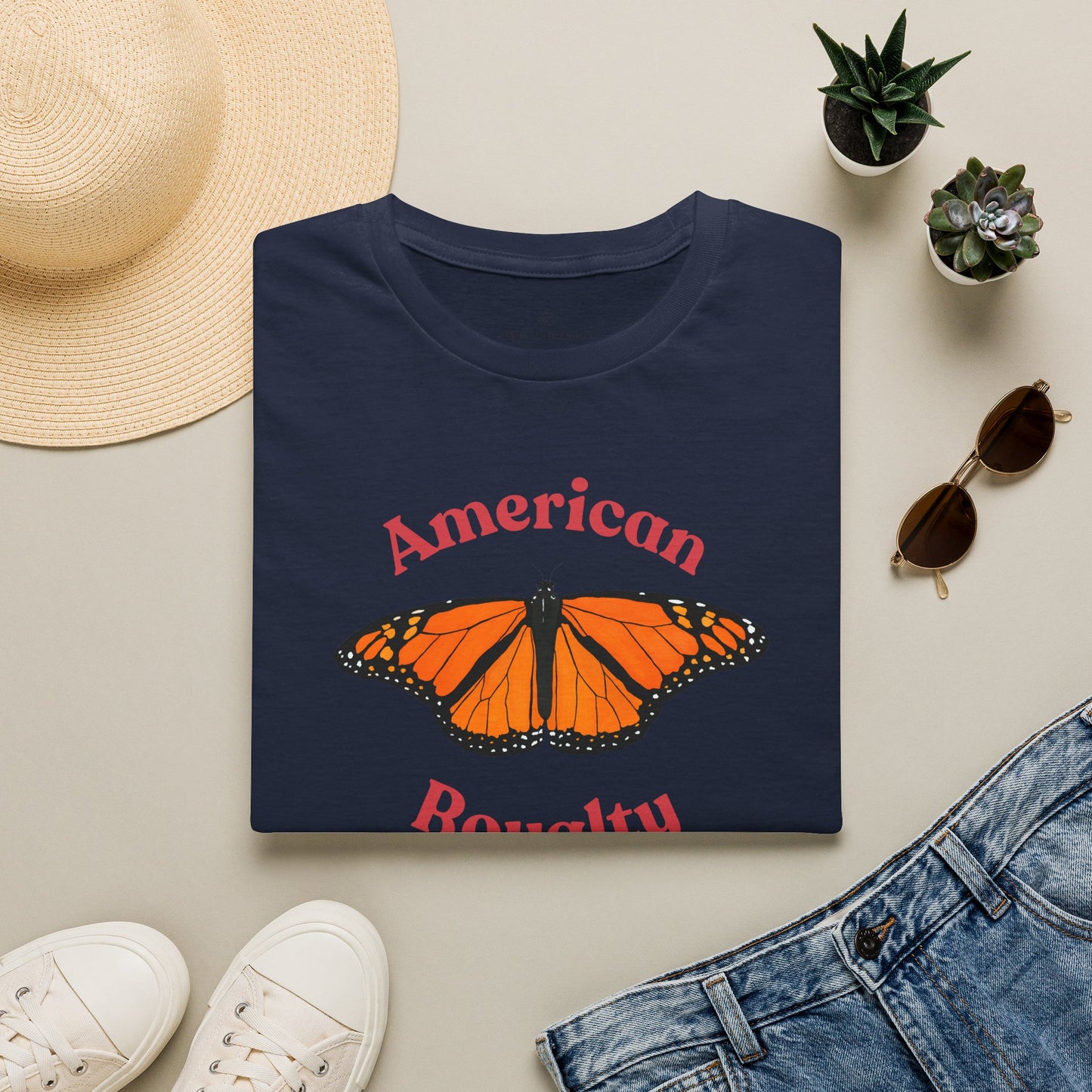 American Royalty Monarch Butterfly T-Shirt | No Kings Protest Tee | ACLU Donation
