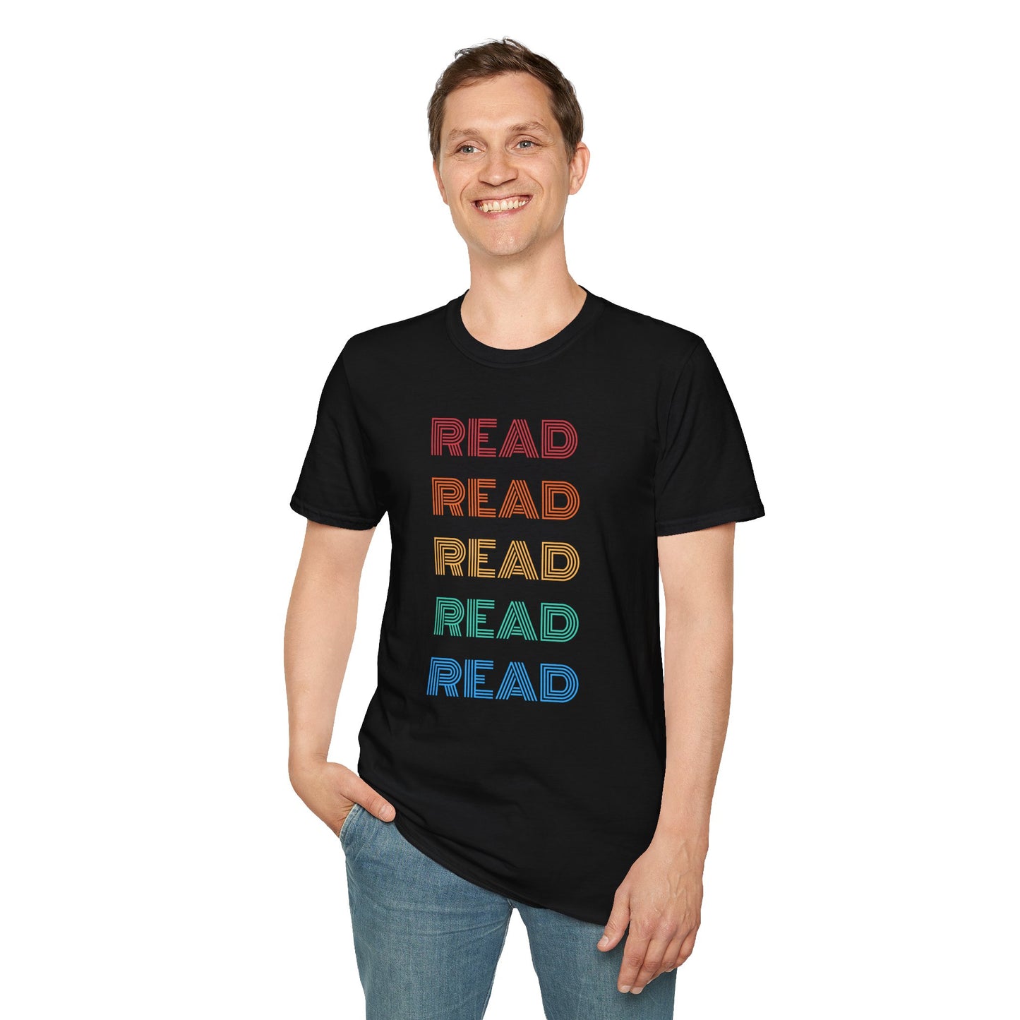 Rainbow READ T-Shirt | Book Lover Gift |  Rainbow Design