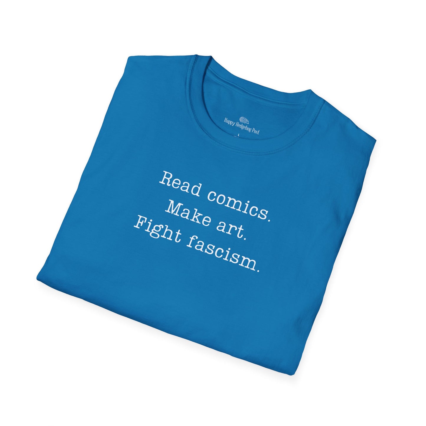 Read Comics Fight Fascism T-Shirt | Anti-Fascist Activist Tee | Comic Book Resistance | ACLU Donation