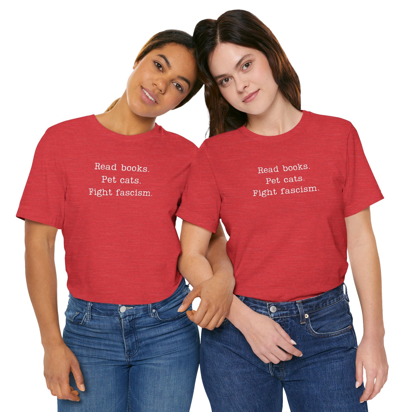 Read Books Pet Cats Fight Fascism T-Shirt | Anti-Fascist Activist Tee | Cat Lover Resistance | ACLU Donation