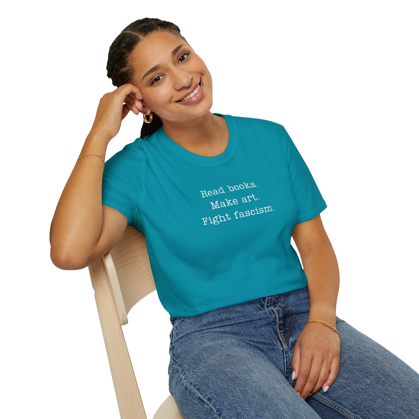 Read Books Make Art Fight Fascism T-Shirt  | Creative Resistance |  ACLU Donation