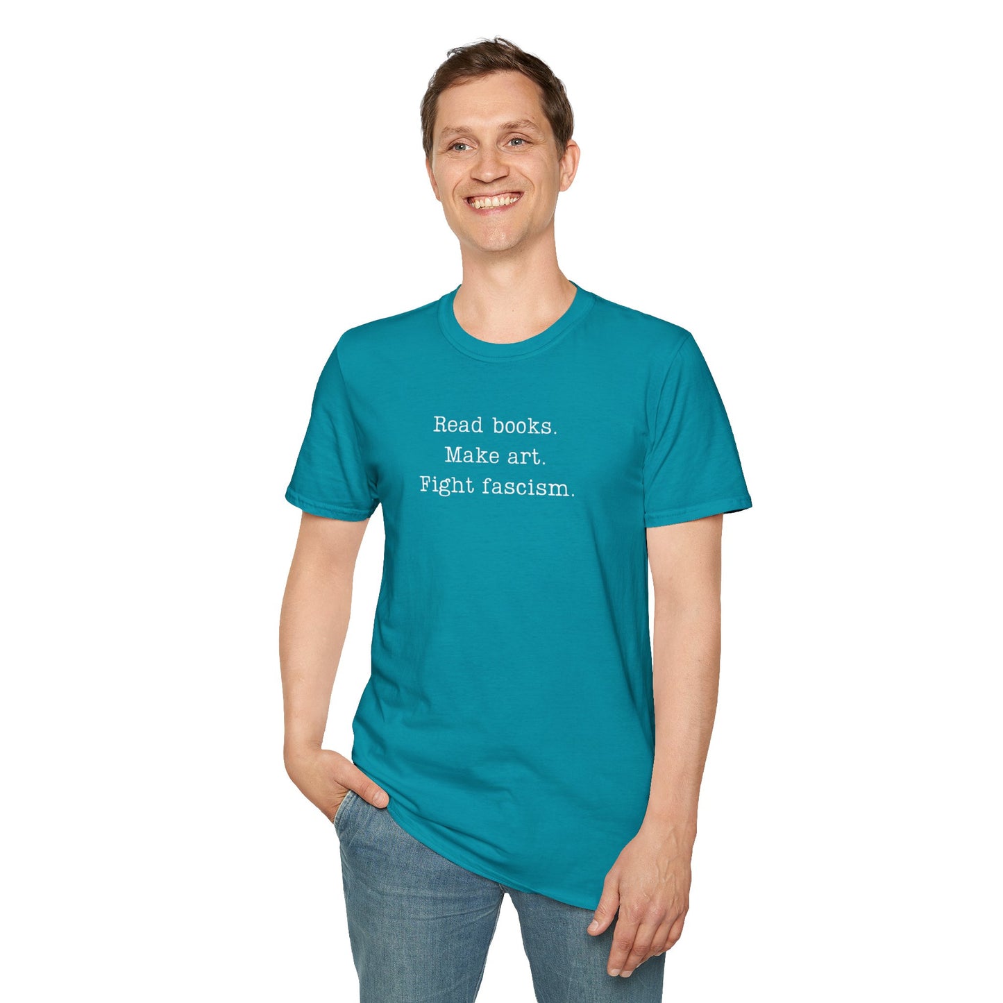 Read Books Make Art Fight Fascism T-Shirt  | Creative Resistance |  ACLU Donation