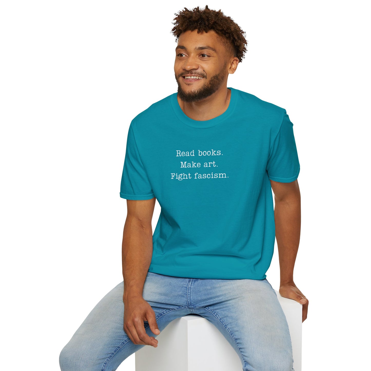 Read Books Make Art Fight Fascism T-Shirt  | Creative Resistance |  ACLU Donation