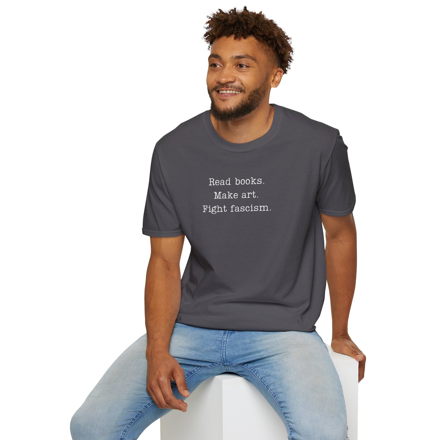 Read Books Make Art Fight Fascism T-Shirt  | Creative Resistance |  ACLU Donation