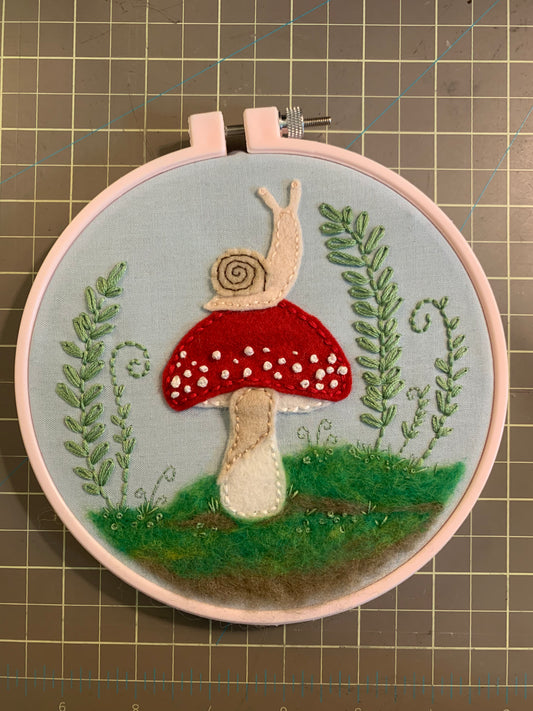 Mixed Fiber Garden Snail & Ferns Wall Art Kit