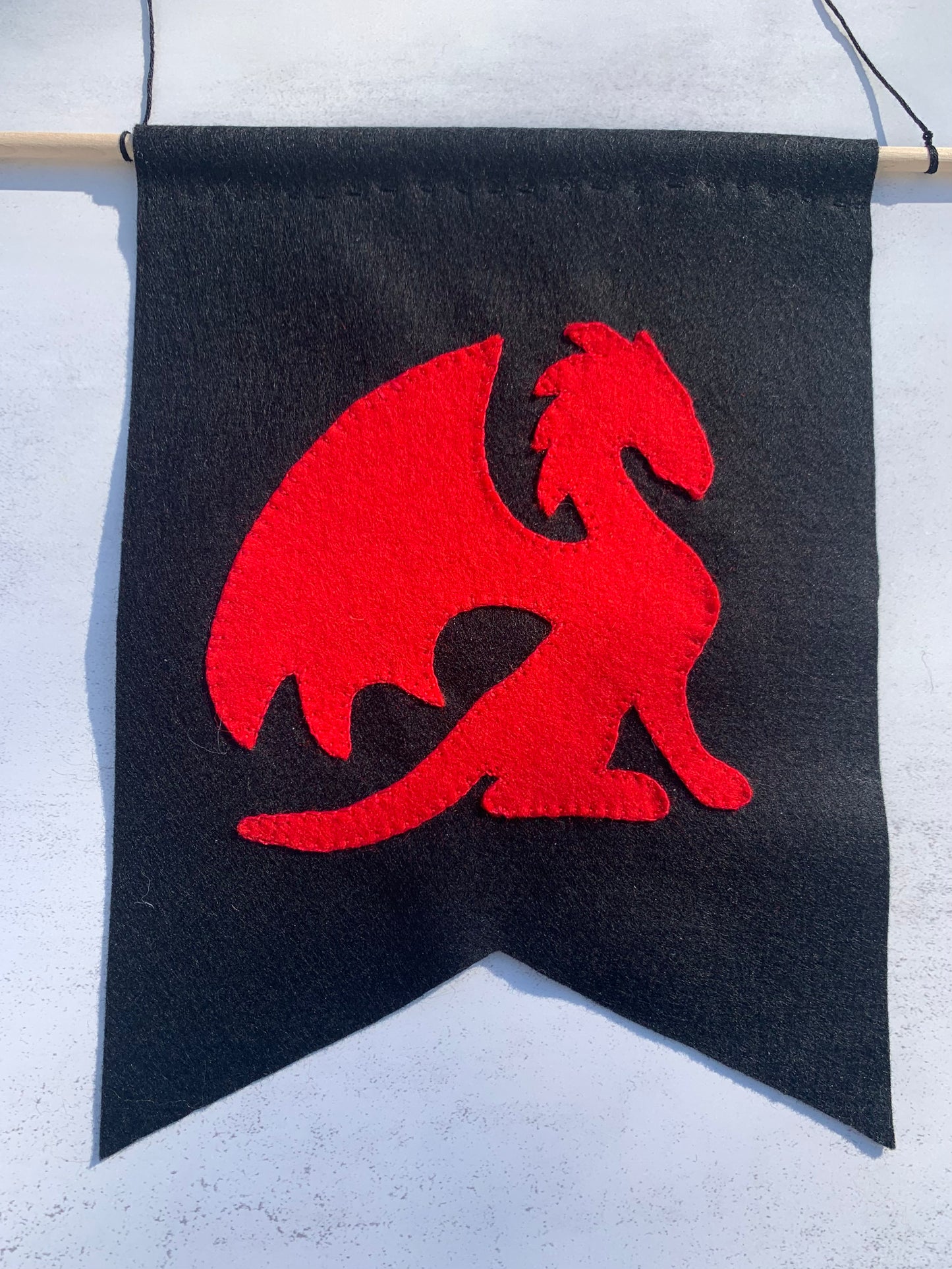 Hand Stitched Red Dragon Flag