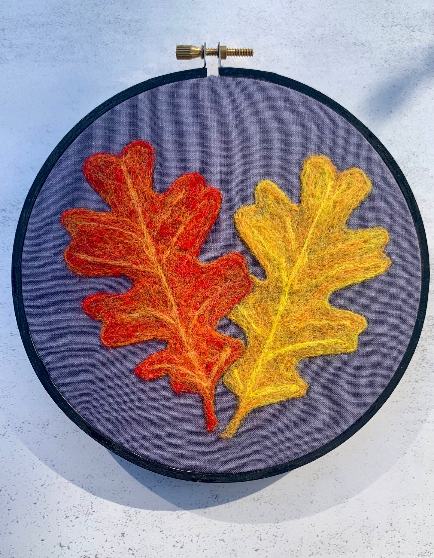 Autumn Oak Leaves Wool Painting