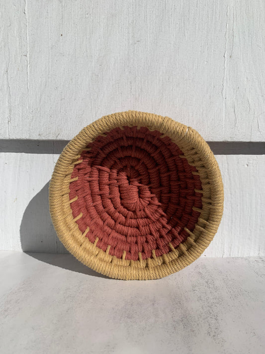 Macramé Coil Bowl in Copper and Gold