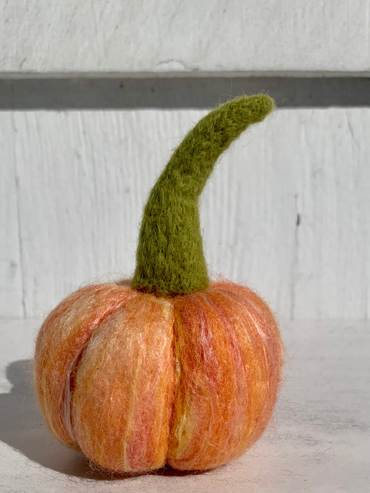 Medium Orange Felted Pumpkin