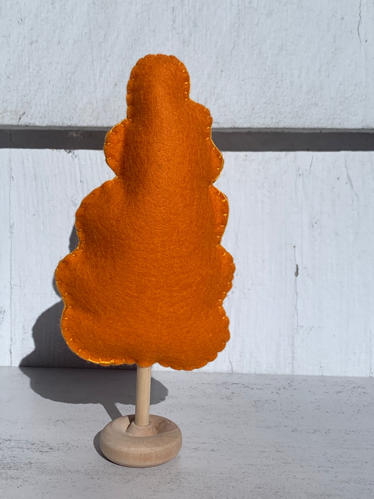 Hand Embroidered Orange Autumn Felt Tree