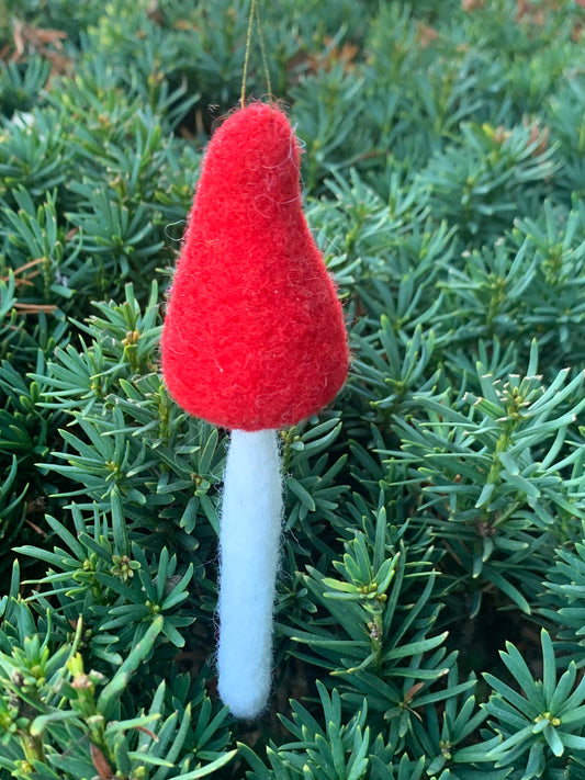 Red Mushroom Felted Ornament