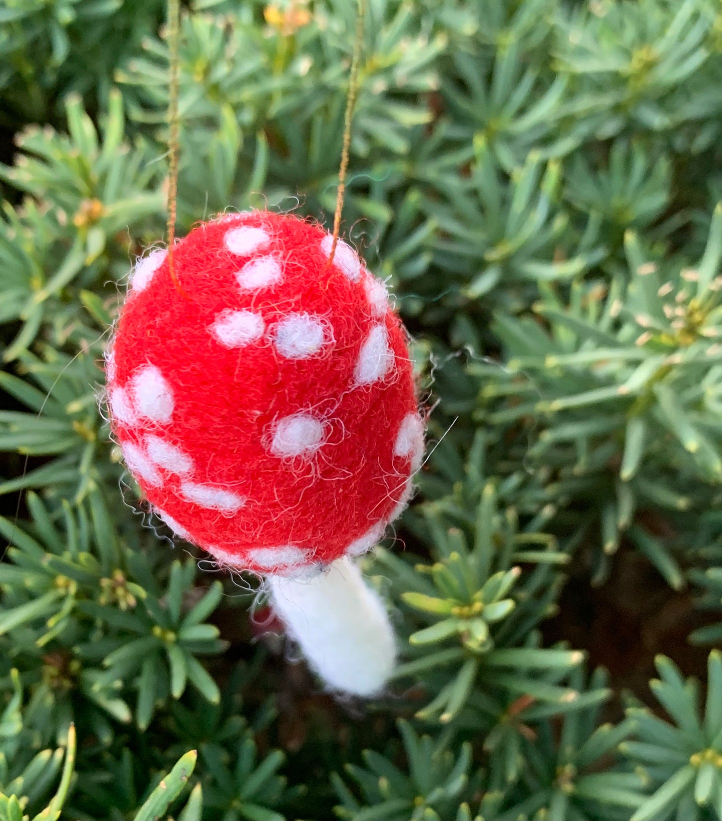 Large Spotted Red Mushroom Felted Ornament
