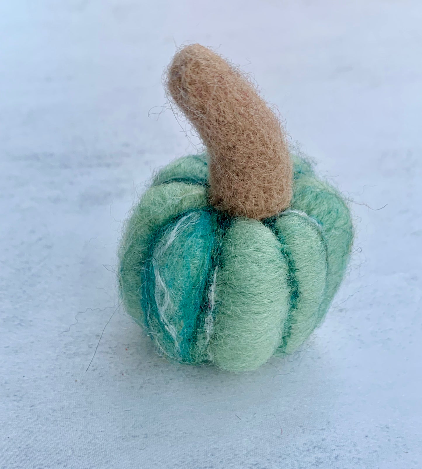 Small Felted Green Pumpkin
