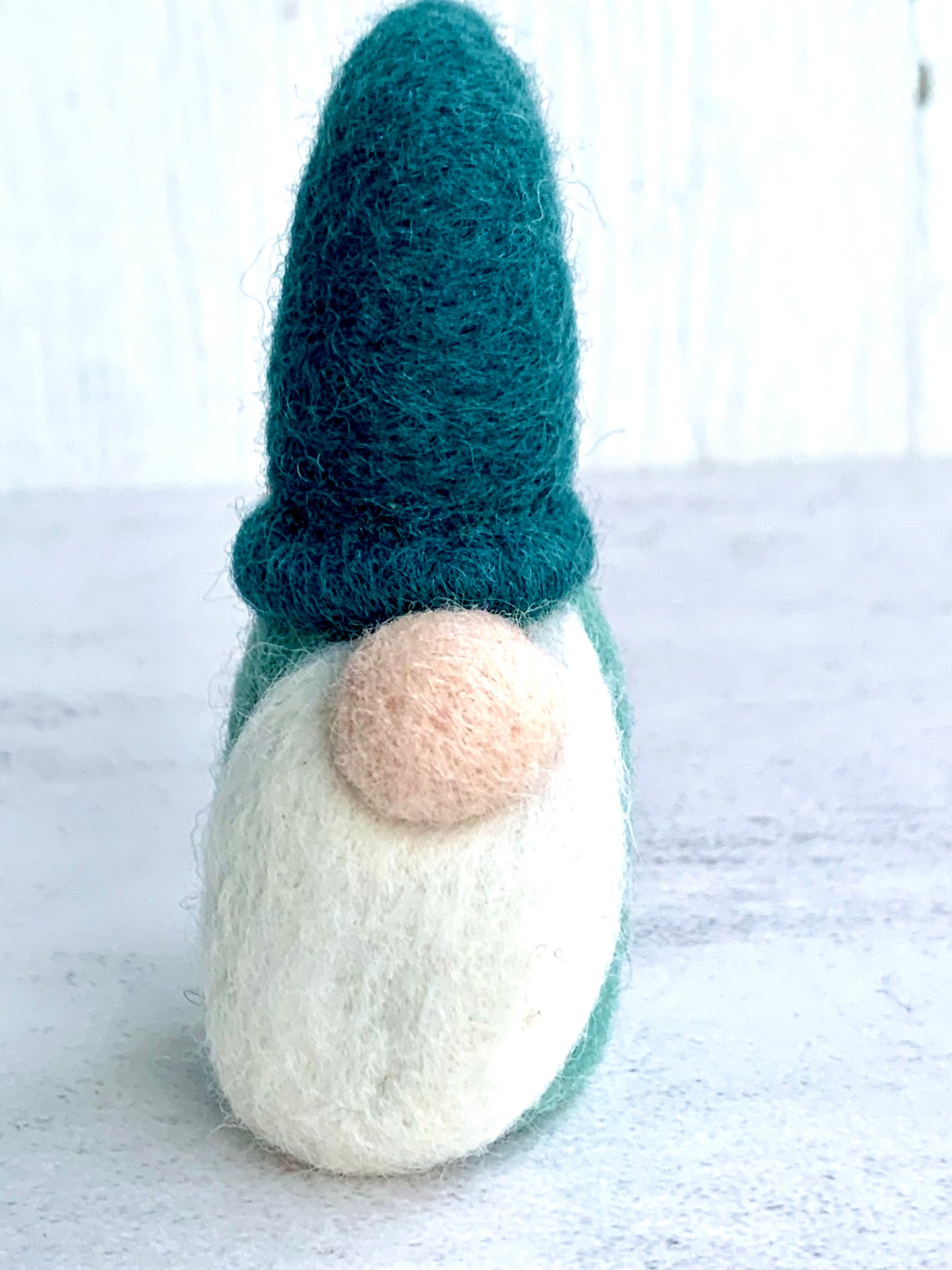 Felted Tomte Gnome with Dark Teal Hat