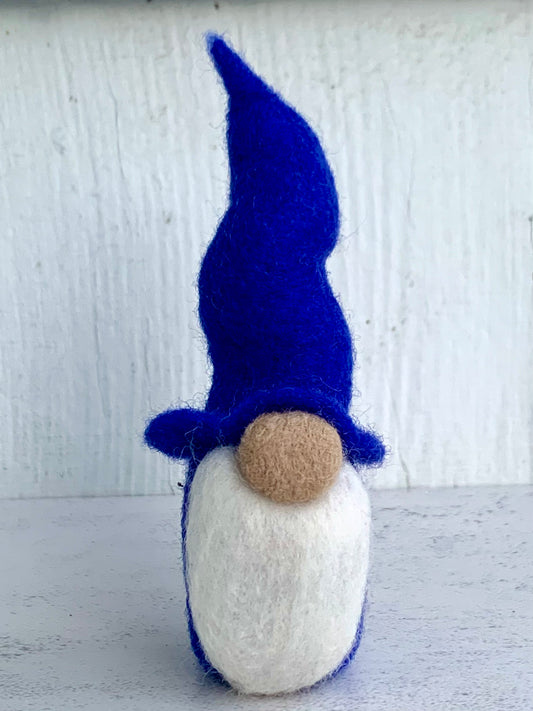 Felted Tomte Gnome with Blue Hat