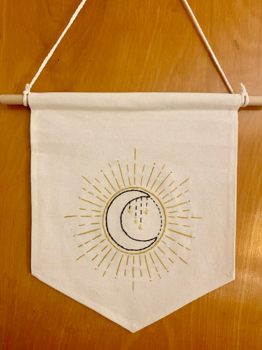Sun, Moon, and Stars Banner Embroidery Kit