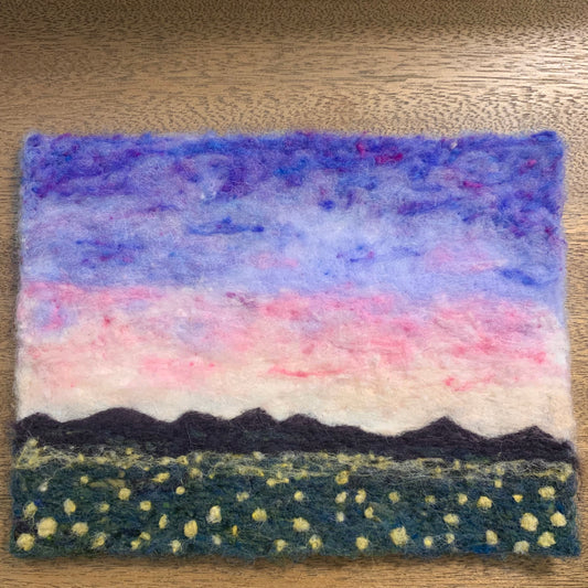 Virtual Needle Felted Firefly Sunset Painting Workshop