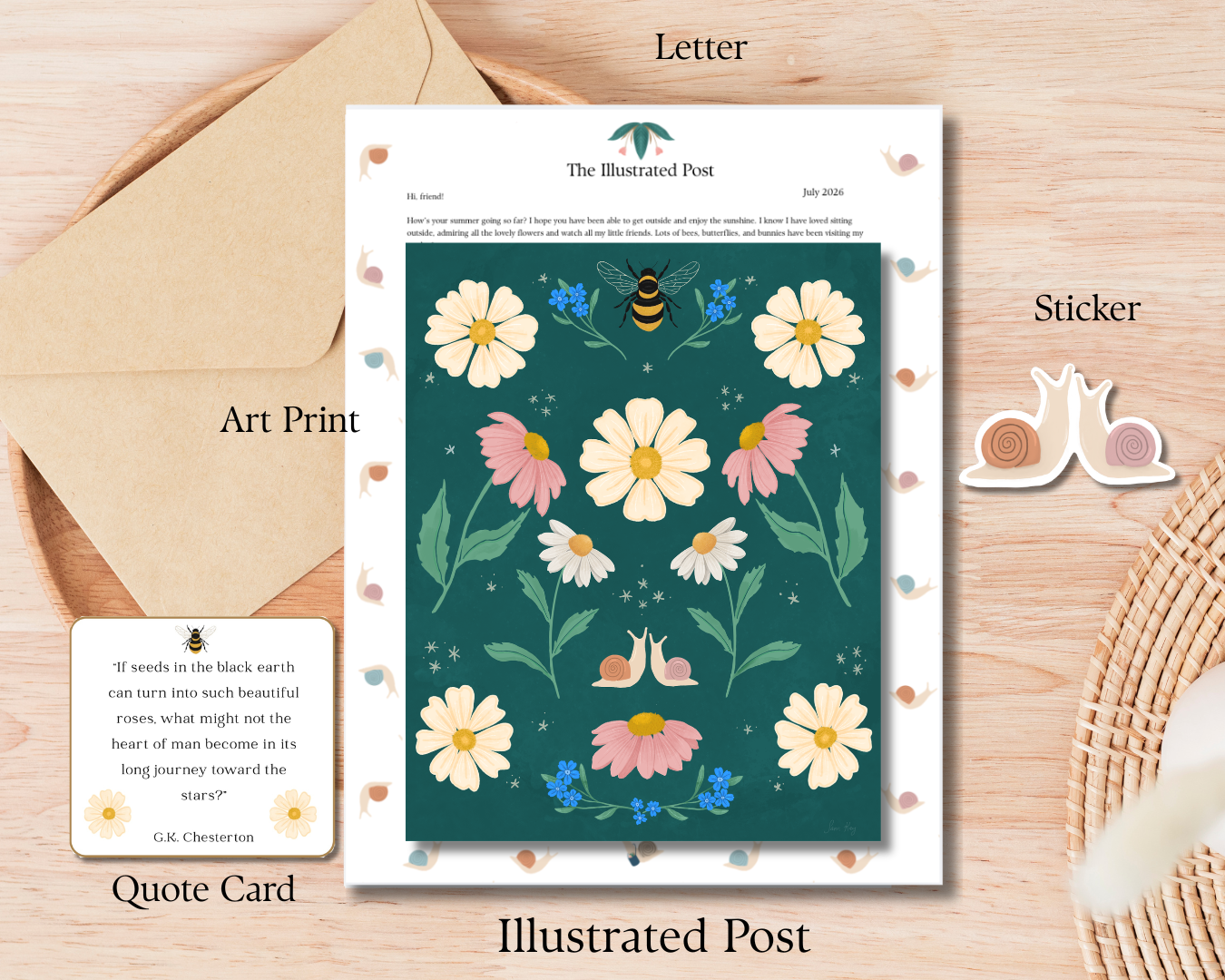 Illustrated Post — Monthly Art Letter Subscription