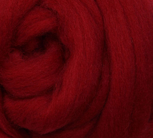 Cherry Red NZ Corriedale Wool Roving