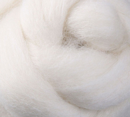 White NZ Corriedale Wool Roving