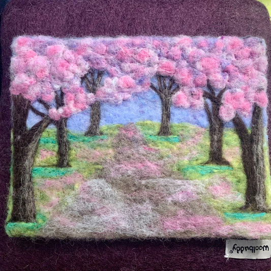 Virtual Needle Felted Cherry Blossoms Painting Workshop