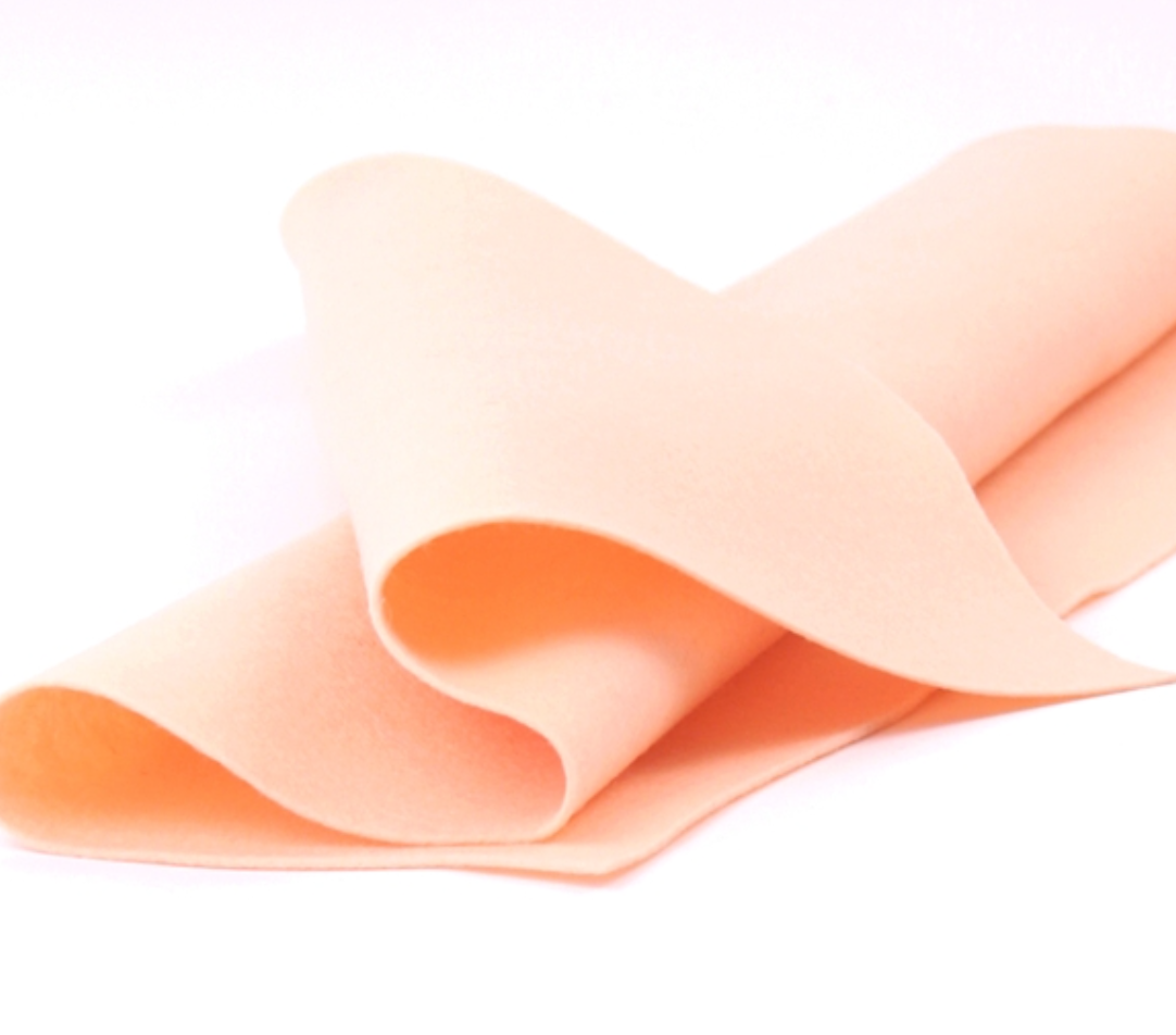 Peach Merino Wool Felt Sheet