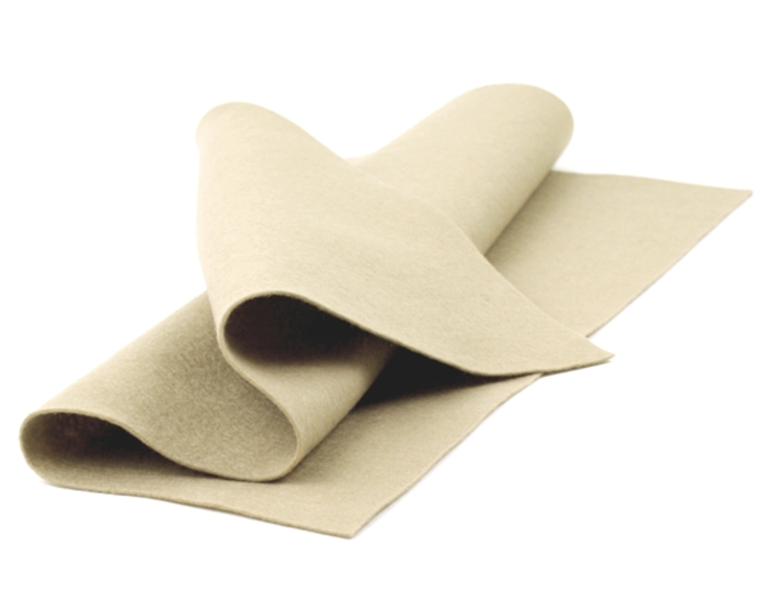 Almond Merino Wool Felt Sheet