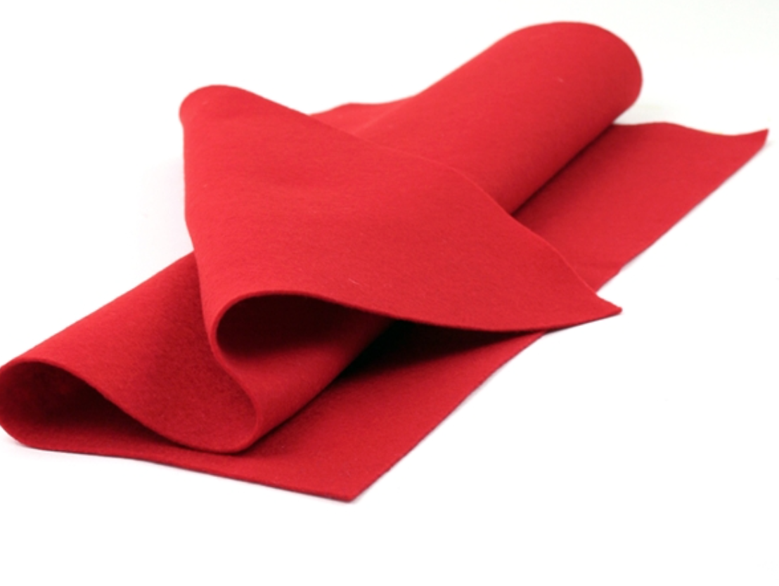 Red Merino Wool Felt Sheet