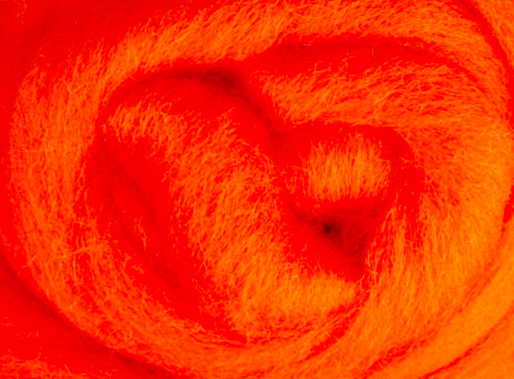 Orange NZ Corriedale Wool Roving