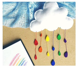 DIY Felt Rainbow Cloud Project - waldorf crafts handwork- homeschool- monthly subscription box